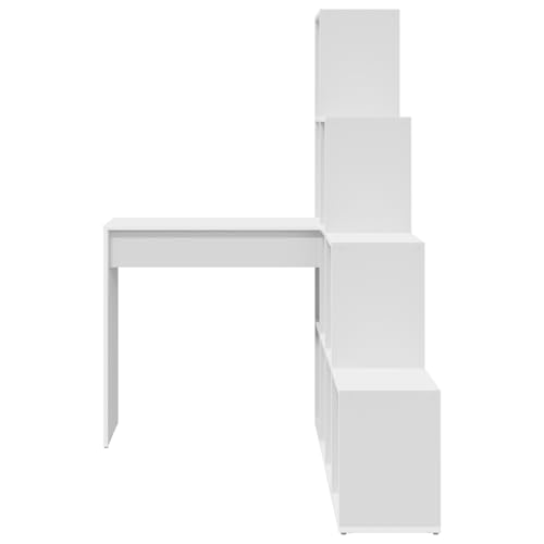 Rantry Eckschreibtisch mit Regal Weiß Standard Engineered Holz und MDF Schreibtische Model3337241 von Rantry
