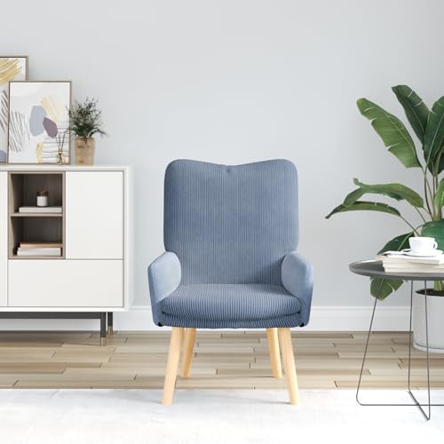 Rantry Entspannungsstuhl Blau Corduroy Stoff Loungesessel Model42001798 von Rantry