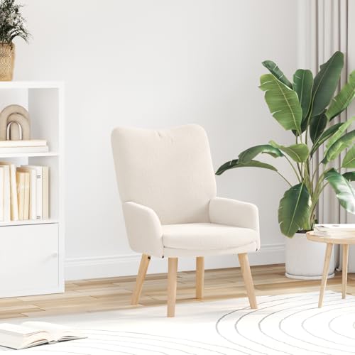 Rantry Entspannungsstuhl Creme Curly Wolle-ähnlicher Stoff Loungesessel Model42001790 von Rantry