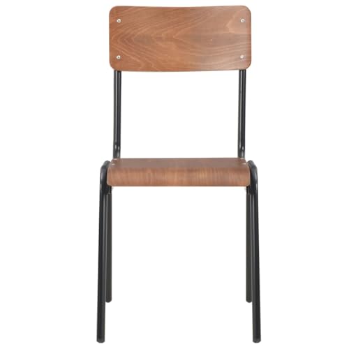 Rantry Esszimmerstühle 2 STK. Braun Massives Sperrholz Stahl von Rantry