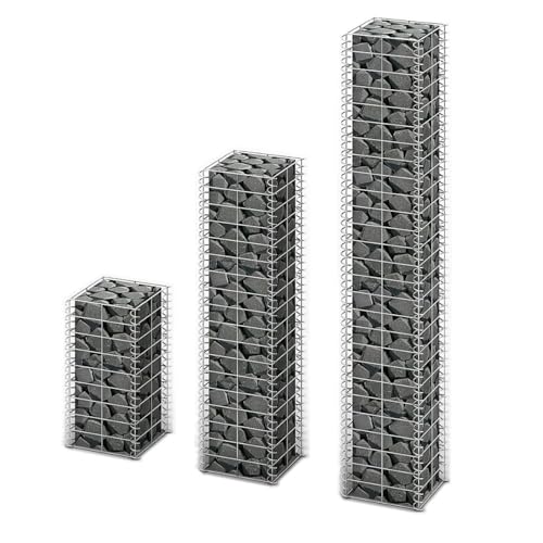 Rantry Gabionen-Set 3-TLG. Verzinkter Draht Gabionenwand Rasen und Gartenarbeit Model141048 von Rantry