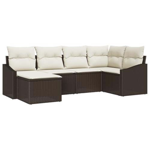 Rantry Garten-Essgruppe mit 6 Teilen und Kissen aus braunem Poly-Rattan Gartenlounge Model3355457 Rantry Garten-Essgruppe mit 6 Teilen und Kissen aus braunem Poly-Rattan Gartenlounge Model3355457 von Rantry
