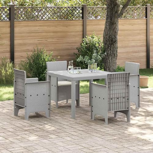 Rantry Garten Essset 5 pcs Hellgrau Polypropylen Garten-Esstisch und Stühle Model3378551 von Rantry