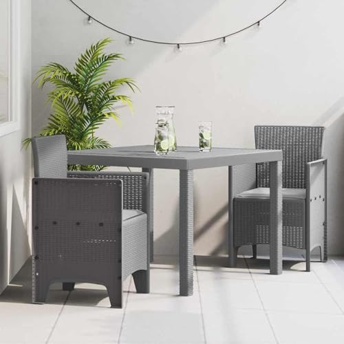 Rantry Garten-Esszimmer-Set 3 pcs Hellgrau 100 x 100 x 73 cm Garten-Esstisch und Stühle Model3378689 von Rantry