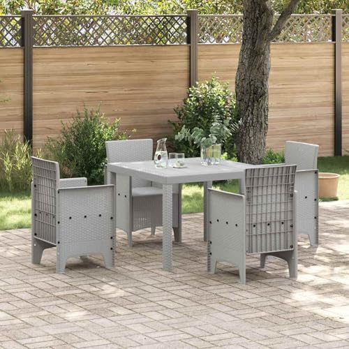 Rantry Garten Esszimmer Set 5 pcs Hellgrau Polypropylenharz Garten-Esstisch und Stühle Model3378547 von Rantry