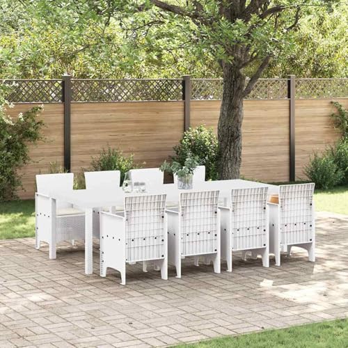 Rantry Garten-Esszimmer-Set 9 pcs Hellgrau 250 x 100 x 73 cm PE-Rattan Garten-Esstisch und Stühle Model3378751 von Rantry