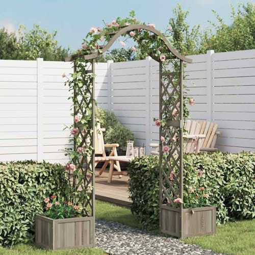 Rantry Garten-Pergola mit Blumenkasten Grau Massivholz Tanne Pergola Model316392 von Rantry