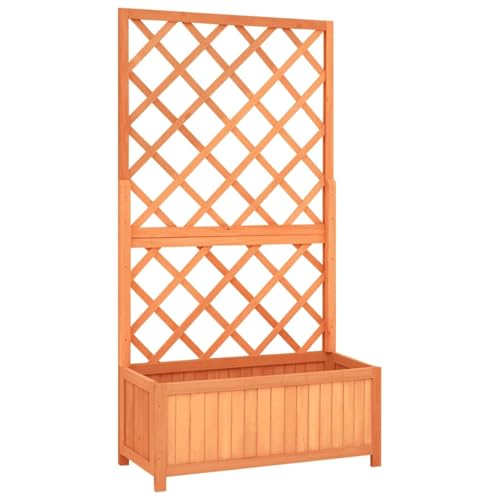 Rantry Garten-Spalier mit Blumenkasten Braun 70x30x135 cm Tannenholz Gartenhaus Rasen und Gartenarbeit Model316426 von Rantry