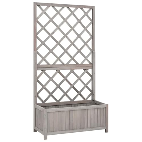 Rantry Garten-Spalier mit Blumenkasten Grau 70x30x135 cm Tannenholz Gartenhaus Rasen und Gartenarbeit Model316490 von Rantry