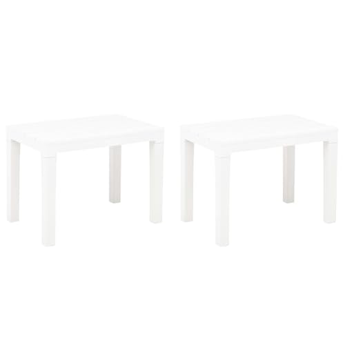 Rantry Gartenbänke 2 STK. Weiß Kunststoff Gartenstühle Model48780 von Rantry