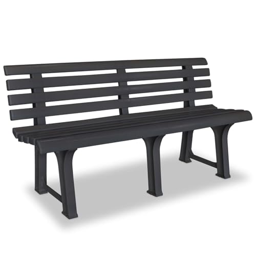 Rantry Gartenbank 145,5 cm Kunststoff Anthrazit Gartenstühle Model43585 von Rantry