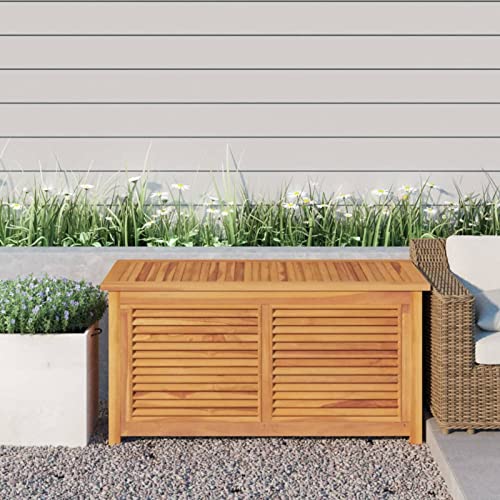 Rantry Gartenbox mit Beutel Gartenkiste Kissenbox Garten Aufbewahrungsbox Gartentruhe Gartenbox Kissentruhe Gartentruhe Truhe Möbel Holztruhe 114x50x58 cm Massivholz Teak von Rantry