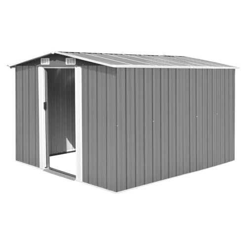 Rantry Gartenhaus 257x298x178 cm Metall Grau Geräteschrank Outdoor Model143341 von Rantry
