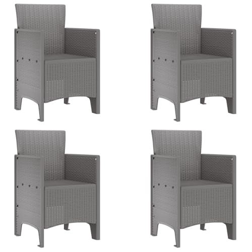 Rantry Gartenstühle 4 STK. Hellgrau Poly Rattan von Rantry
