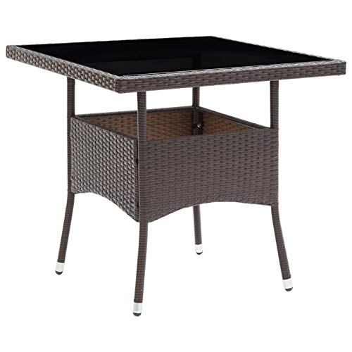 Rantry Gartentisch Terrassentisch Möbel Garten Esstisch Balkontisch Rattantisch Gartenmöbel Tisch Beistelltisch Gartentisch für 4 Personen Braun Poly Rattan und Glas Rantry Gartentisch Terrassentisch Möbel Garten Esstisch Balkontisch Rattantisch Gartenmöbel Tisch Beistelltisch Gartentisch für 4 Personen Braun Poly Rattan und Glas von Rantry