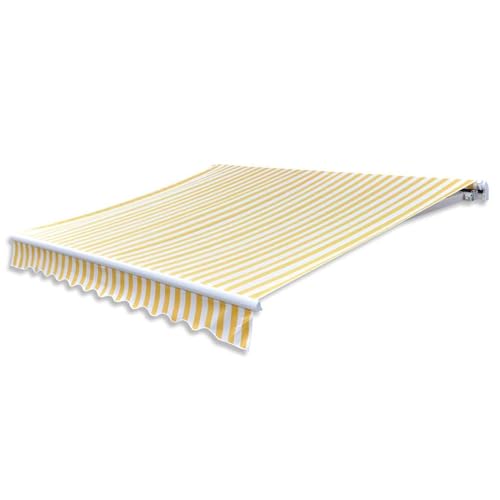 Rantry Gelenkarmmarkise Motorisiert 400 cm Gelb/Weiß Markise Rasen und Gartenarbeit Model275559 von Rantry