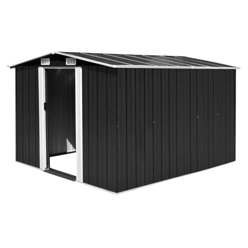Rantry Gerätehaus 257x298x178 cm Metall Anthrazit Geräteschrank Outdoor Model143342 von Rantry