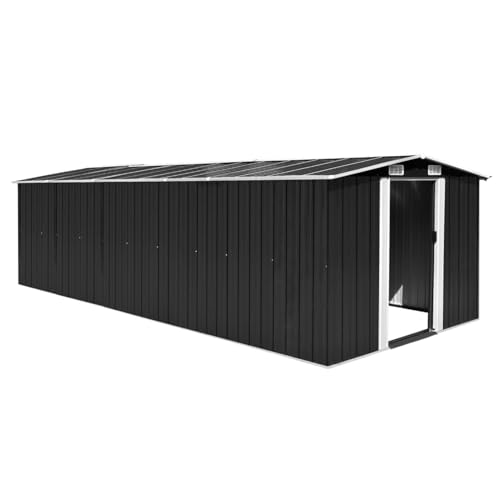 Rantry Gerätehaus 257x580x181 cm Metall Anthrazit Geräteschrank Outdoor Model143354 von Rantry