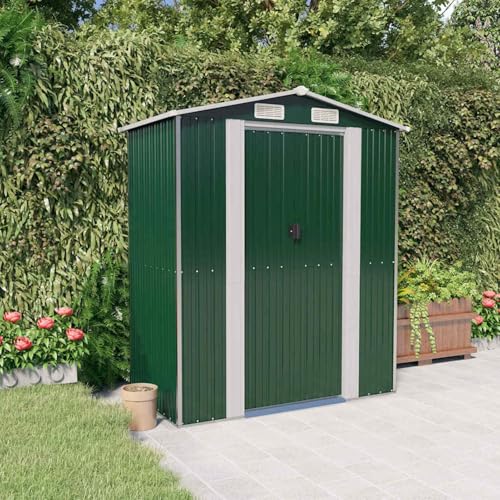 Rantry Geräteschuppen Grün 192x108x223 cm Verzinkter Stahl Geräteschrank Outdoor Model319267 von Rantry