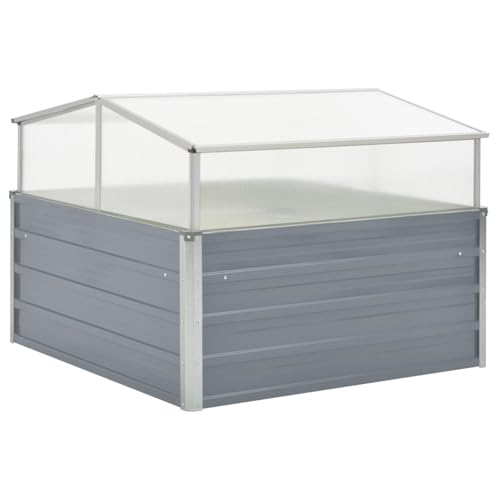 Rantry Gewächshaus Grau Verzinkter Stahl 100×100×85 cm Gewächshaus Rasen und Gartenarbeit Model42406 von Rantry