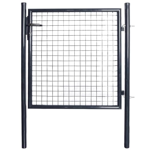 Rantry Gitter-Gartentor Verzinkter Stahl 100 x 100 cm Grau Zaun Garten Model143369 von Rantry