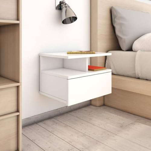 Rantry Hängende Nachttische 2 STK. Hochglanz-Weiß 40x31x27 cm Nachttisch Model800418 von Rantry