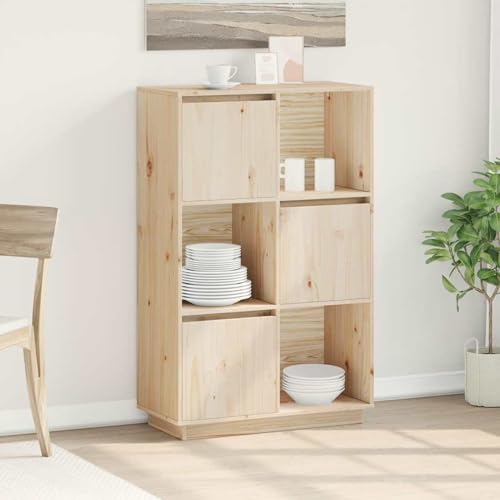 Rantry Highboard 74x35x117 cm Massivholz Kiefer Sideboard Model814364 von Rantry