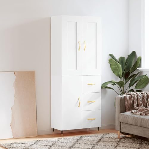 Rantry Highboard Weiß 69,5x34x180 cm Holzwerkstoff Küchenmöbel Model3199793 von Rantry