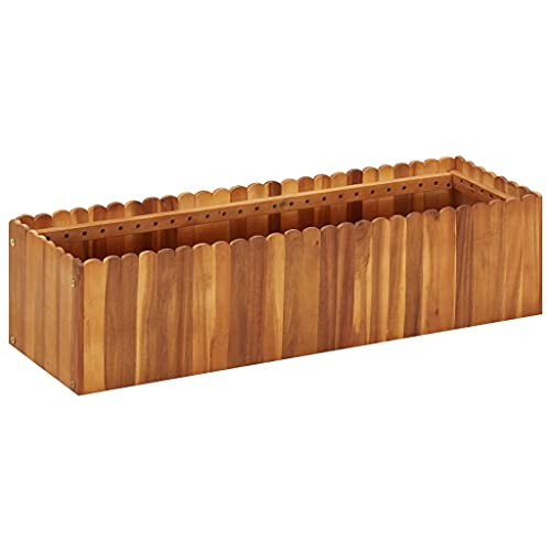 Rantry Hochbeet für den Garten, 100 x 30 x 25 cm, aus massivem Akazienholz, Pflanzgefäß für den Garten, Blumenkasten für den Außenbereich, Blumenkasten für Balkon Rantry Hochbeet für den Garten, 100 x 30 x 25 cm, aus massivem Akazienholz, Pflanzgefäß für den Garten, Blumenkasten für den Außenbereich, Blumenkasten für Balkon von Rantry