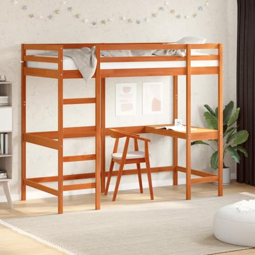 Rantry Hochbett mit Schreibtisch Wachsbraun 90x200cm Massivholz Kiefer Bett Model842853 Rantry Hochbett mit Schreibtisch Wachsbraun 90x200cm Massivholz Kiefer Bett Model842853 von Rantry