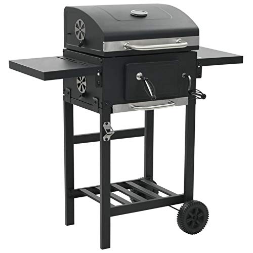 Rantry Holzkohlegrill mit unterer Ablage, Schwarz, Möbel für Haus Innen Außen Wohnzimmer Schlafzimmer Möbel Dekoration Zimmer von Rantry