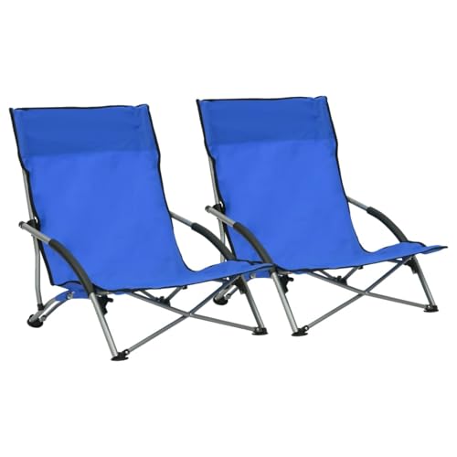 Rantry Klappbare Strandstühle 2 STK. Blau Stoff Klappstuhl Model312488 von Rantry