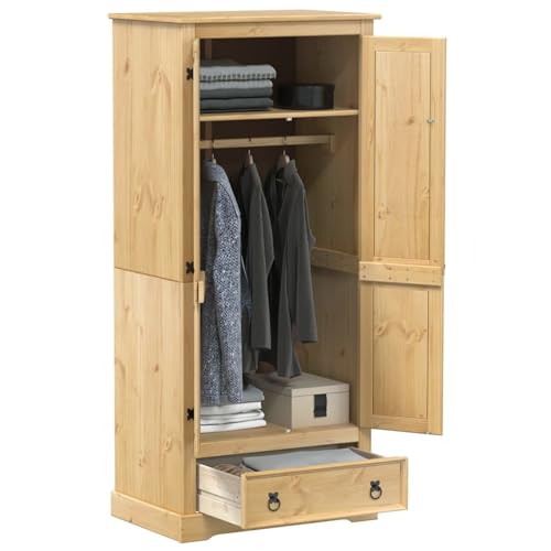 Rantry Kleiderschrank Corona 76x50x170 cm Massivholz Kiefer Kleiderschrank Model4002768 von Rantry