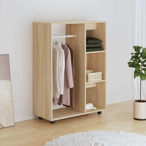 Rantry Kleiderschrank Sonoma-Eiche 80x40x110 cm Holzwerkstoff Kleiderschrank Model808516 von Rantry