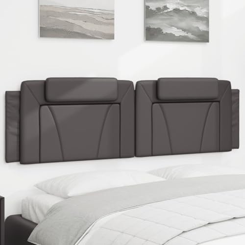 Rantry Kopfteil-Kissen Grau 180 cm Kunstleder Bettkopfplatte Model374807 von Rantry