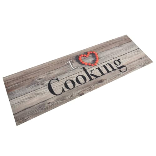 Rantry Küchenteppich Waschbar Cooking Grau 60x180 cm Samt Teppich Küche Model136547 von Rantry