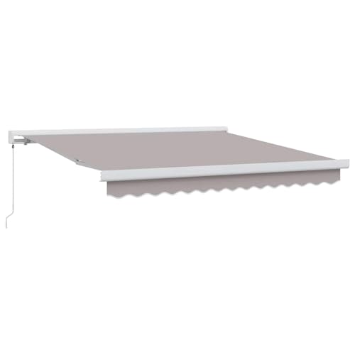 Rantry Manuelle Einziehbare Markise Hellgrau 350x250 cm, Ersatzstoff für 3.5x2.5 m Rahmen Hellgrau Standmarkise Model3330387 von Rantry