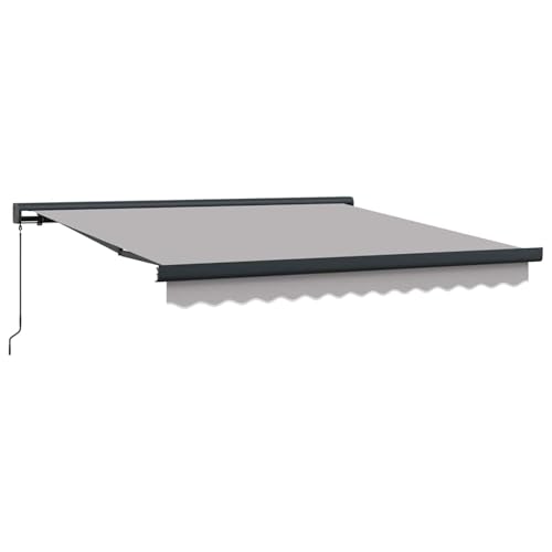 Rantry Manuelle Einziehbare Markise Hellgrau 350x250 cm, Markisen-Ersatzstoff für 3.5x2.5 m Rahmen Hellgrau Standmarkise Model3330389 von Rantry