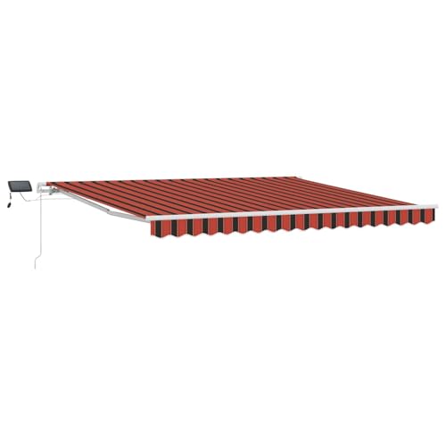 Rantry Manuelle einziehbare Markise mit LED in Orange und Braun 400x300 cm Standmarkise Model3330506 von Rantry