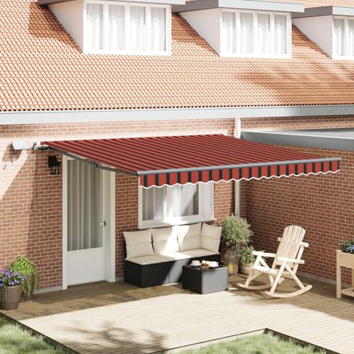 Rantry Manuelle einziehbare Markise mit LED in Orange und Braun 400x350 cm Standmarkise Model3330740 Rantry Manuelle einziehbare Markise mit LED in Orange und Braun 400x350 cm Standmarkise Model3330740 von Rantry