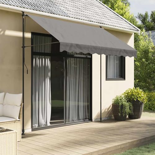 Rantry Markise Einziehbar Anthrazit 250x150 cm Stoff und Stahl Markise Model368739 von Rantry