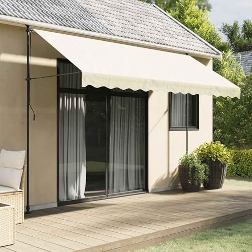 Rantry Markise Einziehbar Creme 350x150 cm Stoff und Stahl Markise Model368748 von Rantry