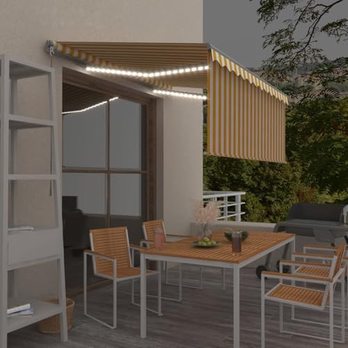 Rantry Markise Manuell Einziehbar mit Rollo LED 3x2,5m Gelb & Weiß Standmarkise Model3069383 Rantry Markise Manuell Einziehbar mit Rollo LED 3x2,5m Gelb & Weiß Standmarkise Model3069383 von Rantry