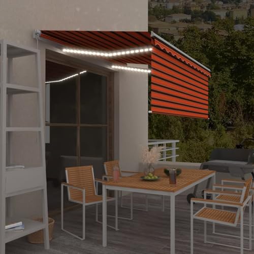 Rantry Markise Manuell Einziehbar mit Rollo & LED 3x2,5 m Orange Braun Standmarkise Model3069265 Rantry Markise Manuell Einziehbar mit Rollo & LED 3x2,5 m Orange Braun Standmarkise Model3069265 von Rantry