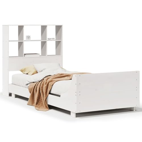 Rantry Massivholzbett ohne Matratze Weiß 90x200 cm Kiefernholz Gästebett Model3323699 von Rantry
