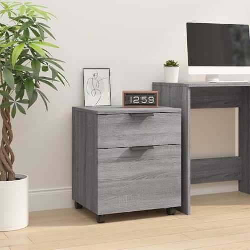 Rantry Mobiler Aktenschrank mit Rollen Grau Sonoma 45x38x54 cm Aktenschr?nke Model817136 von Rantry