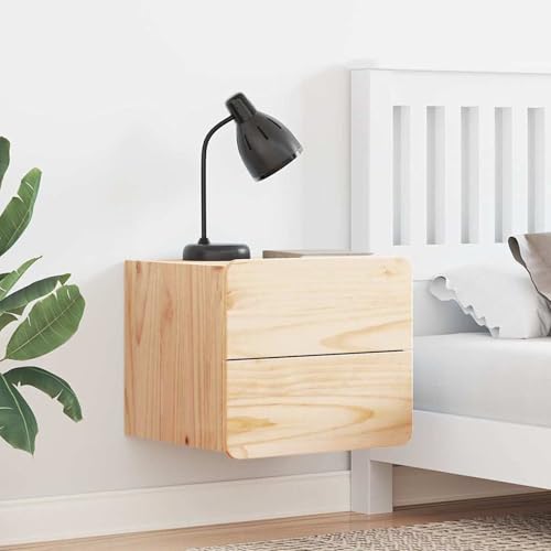 Rantry Nachttisch 2 pcs Braun 39 x 34 x 33 cm Kiefer Massivholz Nightstand Model873506 von Rantry