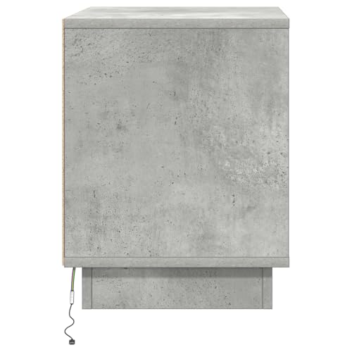 Rantry Nachttisch mit LED-Lichtern Beton Grau 44x34,5x45 cm Nightstand Model869568 von Rantry