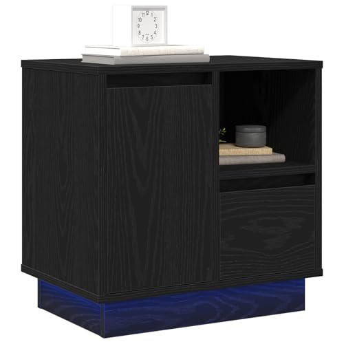 Rantry Nachttisch mit LED Schwarz Eiche 50x34,5x50 cm Nightstand Model869580 Rantry Nachttisch mit LED Schwarz Eiche 50x34,5x50 cm Nightstand Model869580 von Rantry