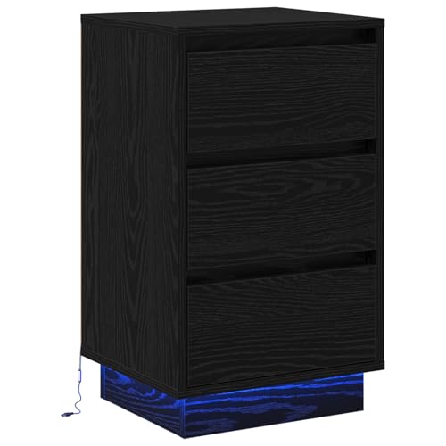 Rantry Nachttisch mit LED Schwarze Eiche 39x34,5x65 cm Holzwerkstoff Nightstand Model869627 Rantry Nachttisch mit LED Schwarze Eiche 39x34,5x65 cm Holzwerkstoff Nightstand Model869627 von Rantry